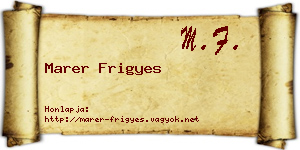 Marer Frigyes névjegykártya